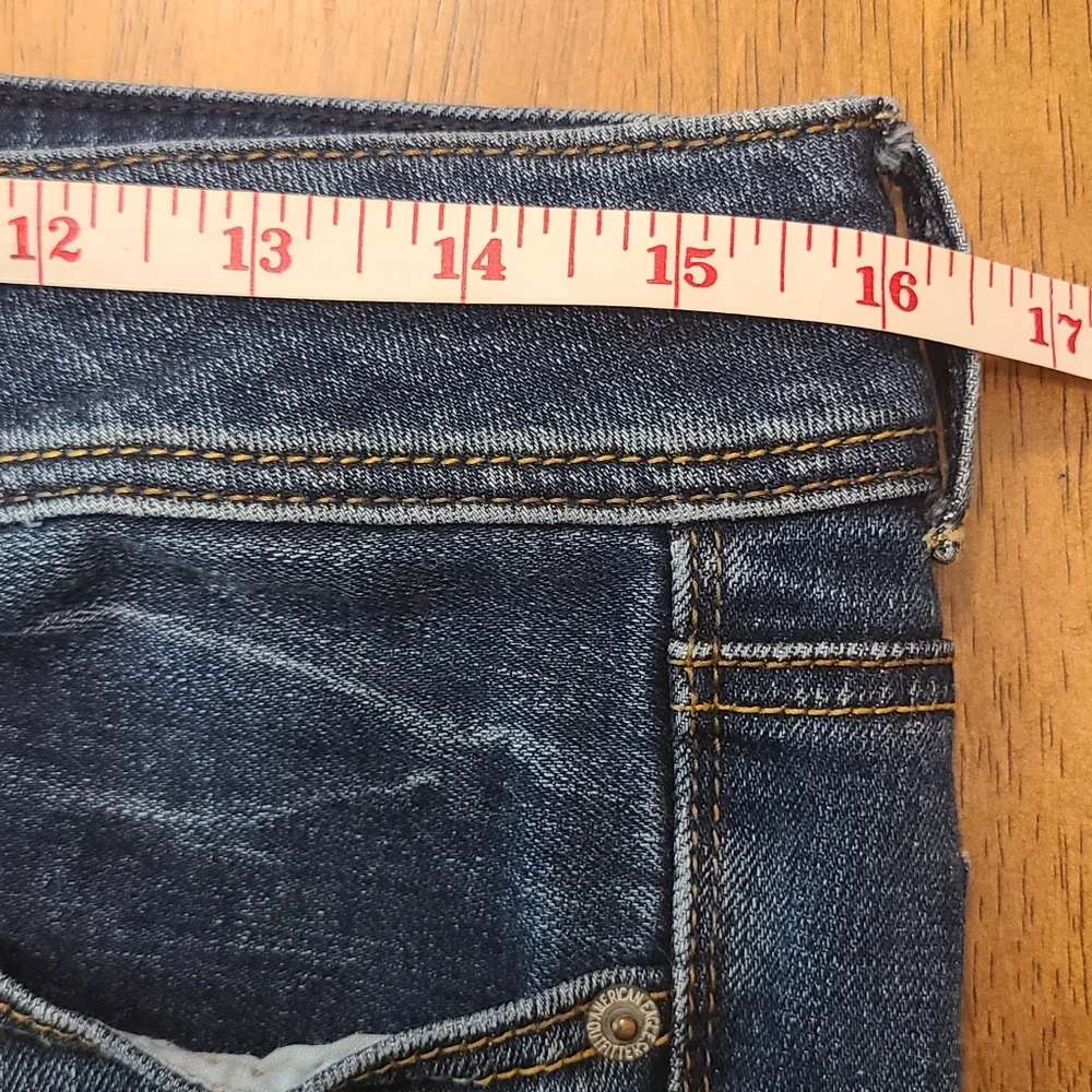 American Eagle Stretch Kick Boot Blue Denim Jeans Women’s Size 10 Long 2013 - Picture 11 of 12